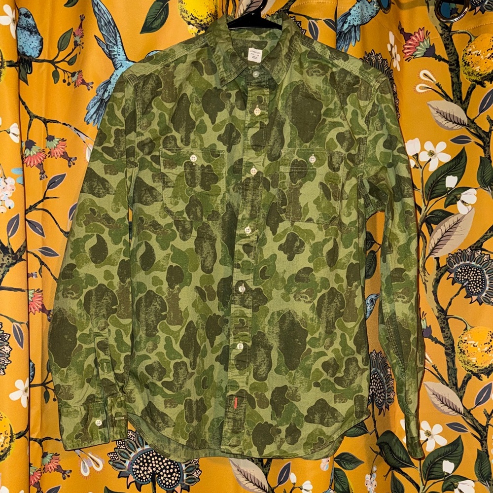 Crewcuts Green Camouflage Button Down